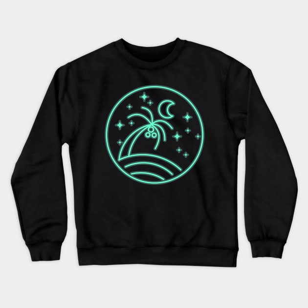 Neon Island Crewneck Sweatshirt by Luckyart11